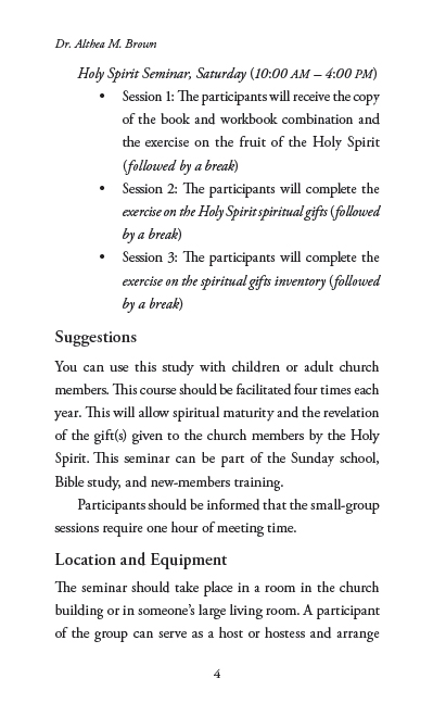 Holy Spirit: Fruit and Gifts Seminar; Page 4